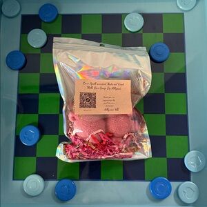 Goat milk soap bar sSLEEPY TEDDY love spell pink WITH MINI TEDDYS